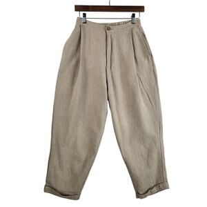 Samansa Mos2 Womens Harem Pants F SZ 4 (?) Beige Pleated Cotton Linen Lined